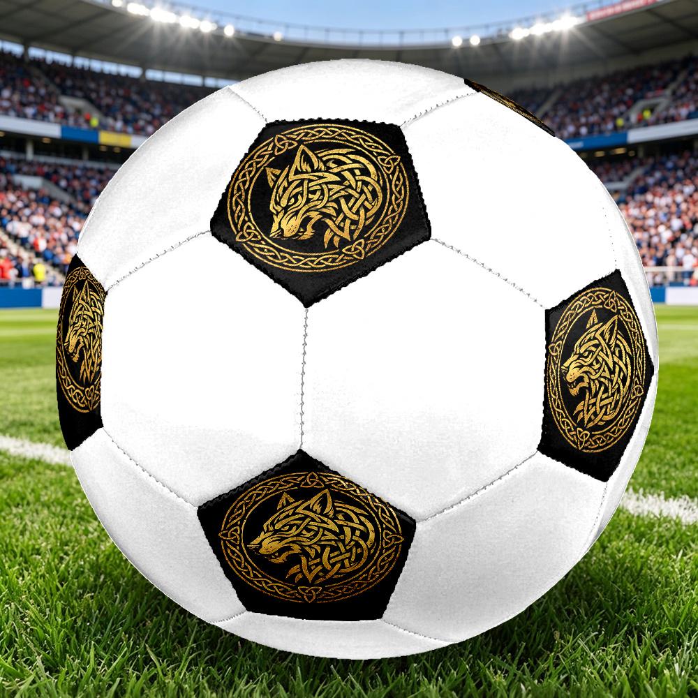 1PC Golden Wolf Mandala Soccer Ball Size 5 Football Machine Sewn Indoor/Outdoor Universal Football S107