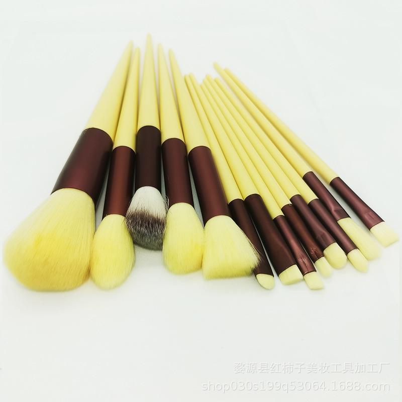 Set da 13 Pezzi di Pennelli Morbidi per Cipria Libera ad Alta Lucentezza Set di Pennelli per Ombretto Trucco Strumenti di Bellezza