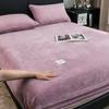Vintervarm solid flanell elastisk bånd Lakenmadrassbeskyttertrekk Supermyk Koselig kingsize dobbeltseng laken uten putevar