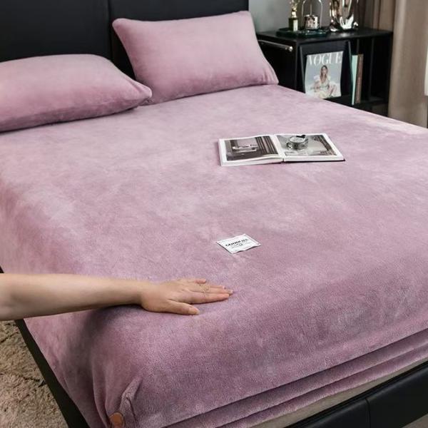 Vintervarm solid flanell elastisk bånd Lakenmadrassbeskyttertrekk Supermyk Koselig kingsize dobbeltseng laken uten putevar