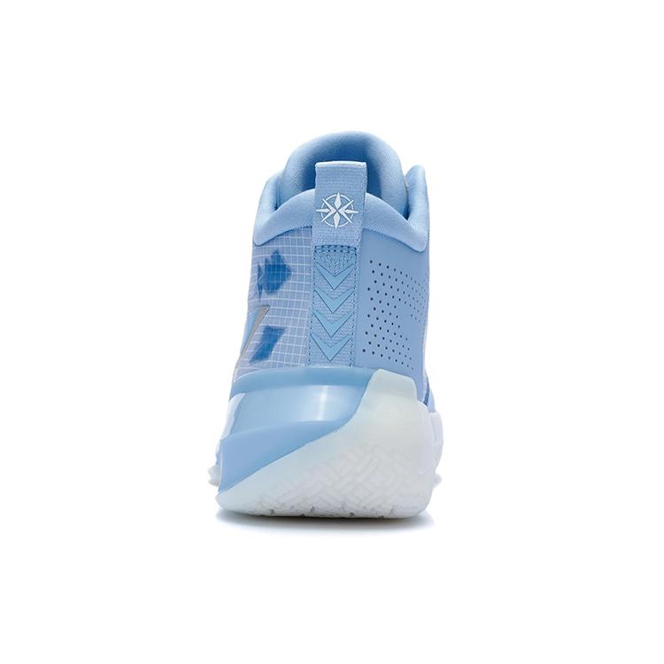 New LiNing Liren 2 Cushioned Slip Resistant Rebound Mid Top Basketball Shoes Snow Blue ABAR087-3