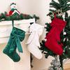 Velvet Christmas Stocking Bowknot Large Capacity Candy Gift Bag Holiday Stocking Stuffers Decorative Christmas Hanging Sock