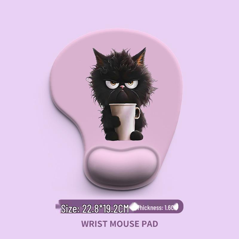 

Cartoon Animal Silicone Mouse Pad with Wrist Support - Customizable and Dirt-Resistant.