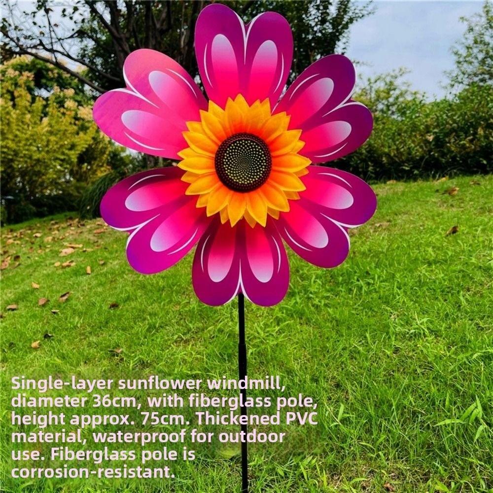 PVC Rotating Sunflower Multistyles Stake Standing Lawn Flower Pinwheel  Outdoor Party Picnic Decor