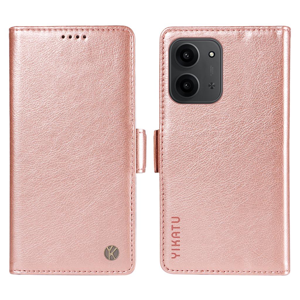 For Xiaomi Redmi 15C 4G (171mm) Case YIKATU YK-007 Litchi Texture PU Leather Wallet Phone Cover