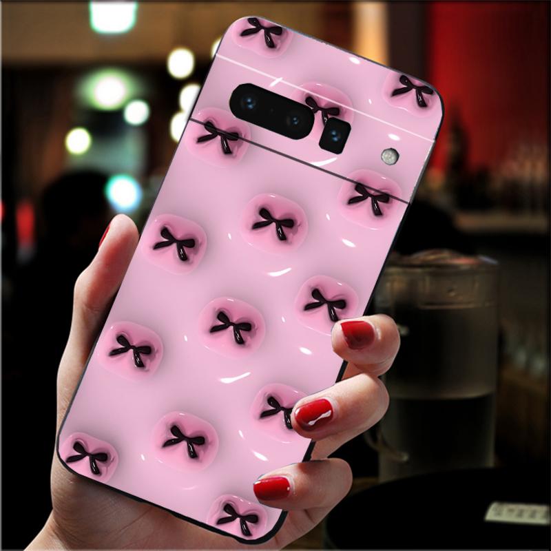 Pink Ribbon Bow Phone Case For Google Pixel 10 9 Pro XL 9A 8 7 6 Pro Pixel 8A 7A 6A Pixel 8 7 6 5 Google Pixel 8 Pro