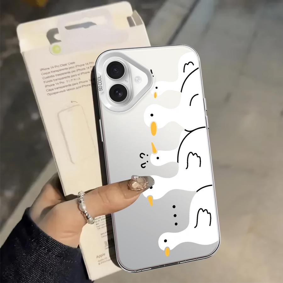 Case for iPhone 17 Pro Max XS 15 Plus 13 Pro 16 12 Air 14 11 XR Back Phone Cover Cute Duck