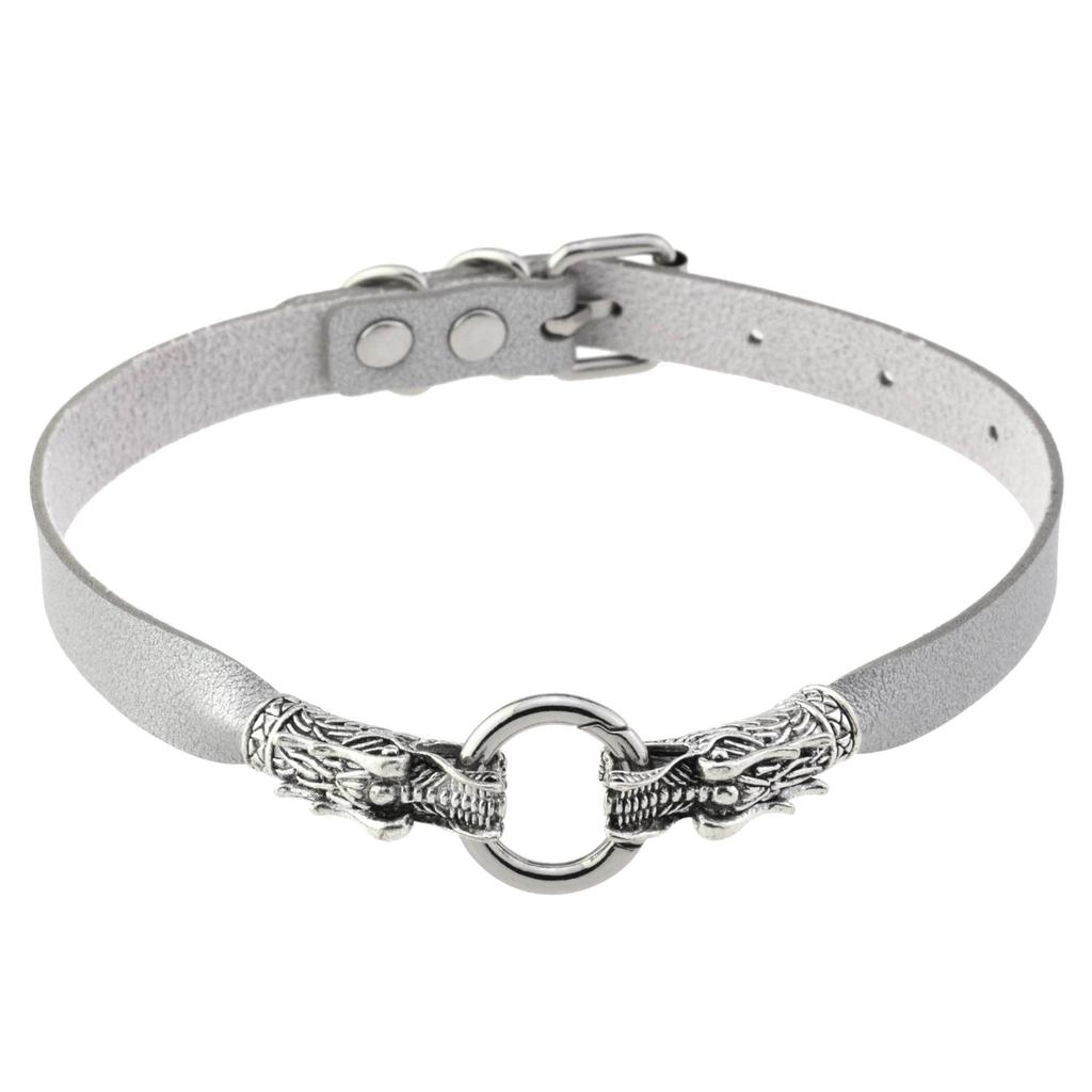 Punk Dragon Head Choker, Dark Vintage Ethnic PU Leather Clavicle Necklace