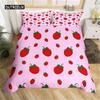 Duvet Cover Lovely Cartoon Strawberry Bedding for Girl Teen  Set Microfiber Blue Star Yellow Floral Quilt Cover Bedroom Decor