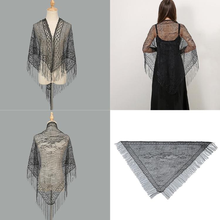 Women's Head Wrap for Weddings and Parties Lightweight and Comfortable Triangle Scarf Fringed Shawl for Travel Parties