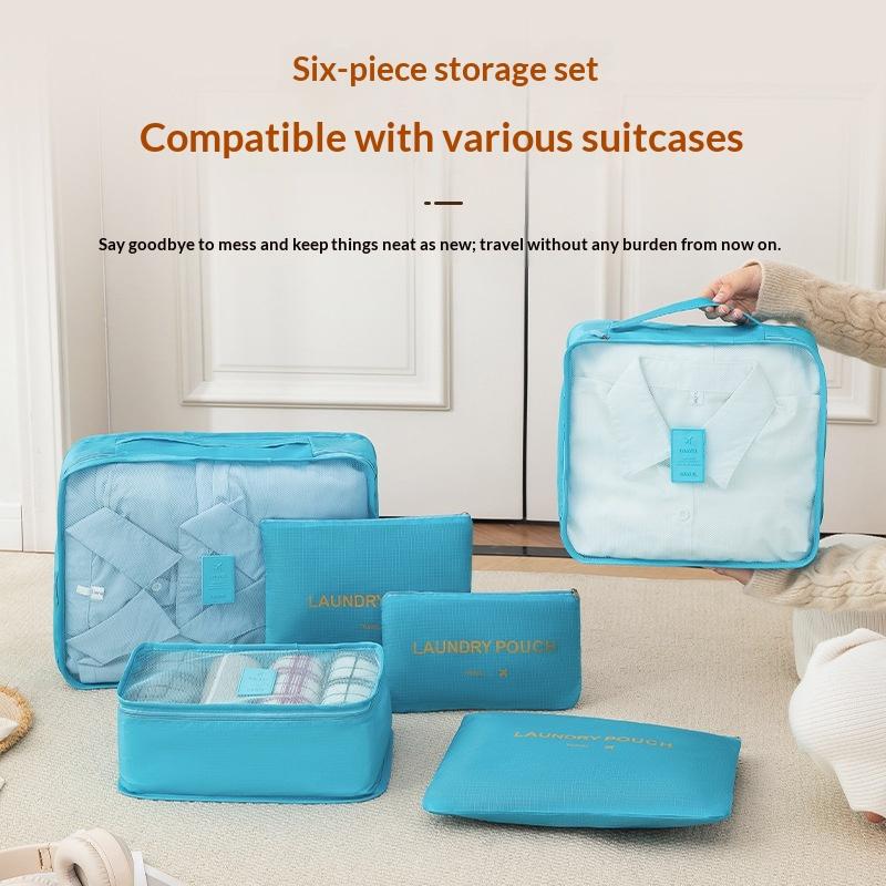 6Pcs Clothes Luggage Travel Blanket Shoes Organizers Bag Suitcase Pouch Packing Cubes Travel Bag Organizer