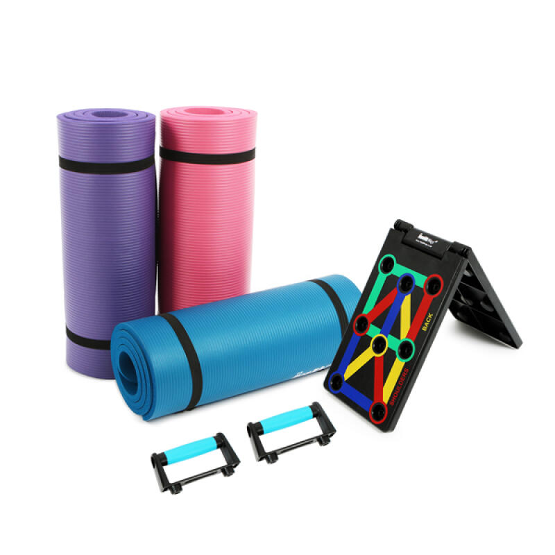 Folding Push-Up Bar Kit + Yoga Mat 10mm