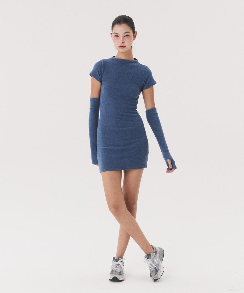 Kkuape Knit Onepiece & Warmer Set_Blue