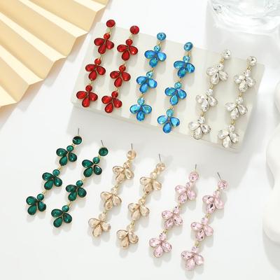Korean-Style Luxury Flower Tassel Earrings: Elegant Statement Jewelry for Socialite Events and Parties