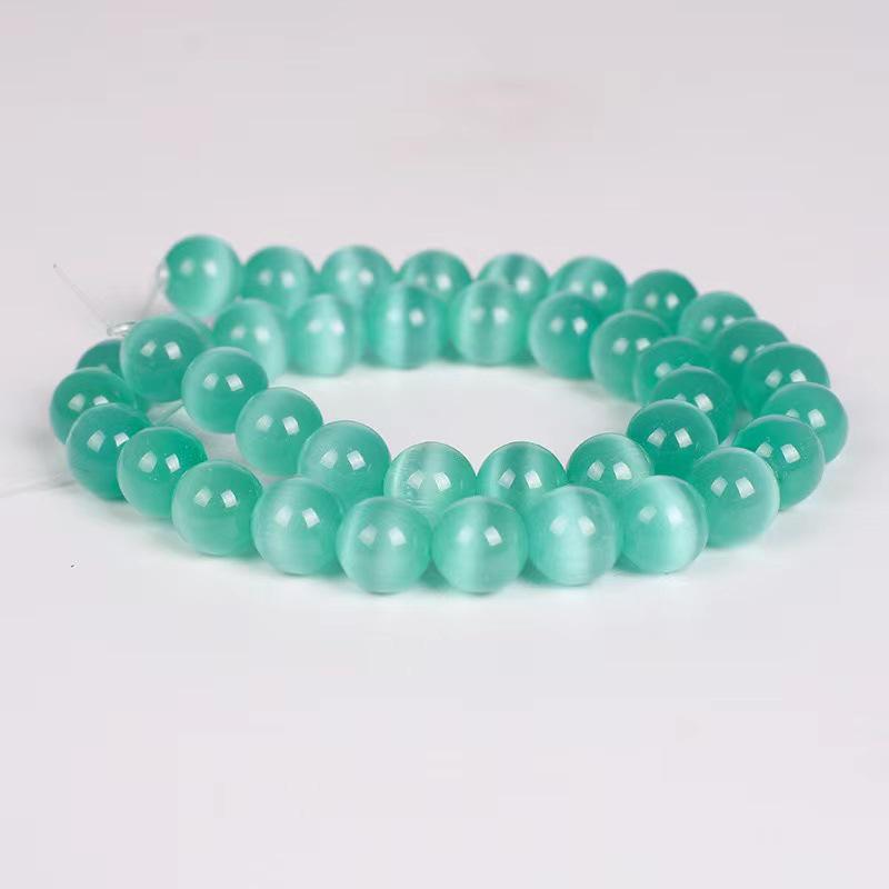 Rosa & Weiße Katzenaugen-Edelsteinperlen - DIY Handgefertigte Stränge für Armbänder