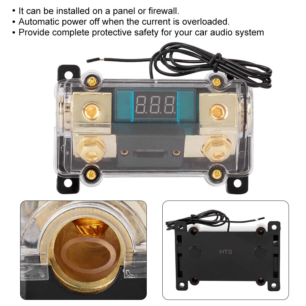 Audio Power Fuse Holder Stereo Distribution Block Box Digital Display) 150A) Distribution Block, Car Stereo Fuse Block Fuse Car (150A)