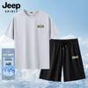 JEEP SPIRIT Men's Ice Silk Short Sleeve T-Shirt & Shorts Set