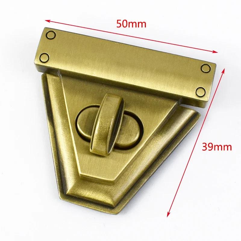 2/4Pcs Meetee Metal Lock Buckle Handbag Purse Brass Buckles Closure Spring Locks Rotating Clasp DIY Leather Crafts Accessories