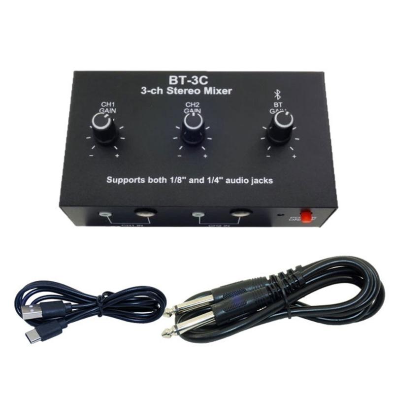 

Professional 3.5mm 6.5mm Sound Mixer Bluetooth-compatible/Wire Connect For Instrument Mics Metal Shell Durability 1