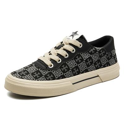Spring New Men's Shoes Fashionable and Versatile Niche Casual Men's Canvas Shoes Printed Low Top Flat Shoes