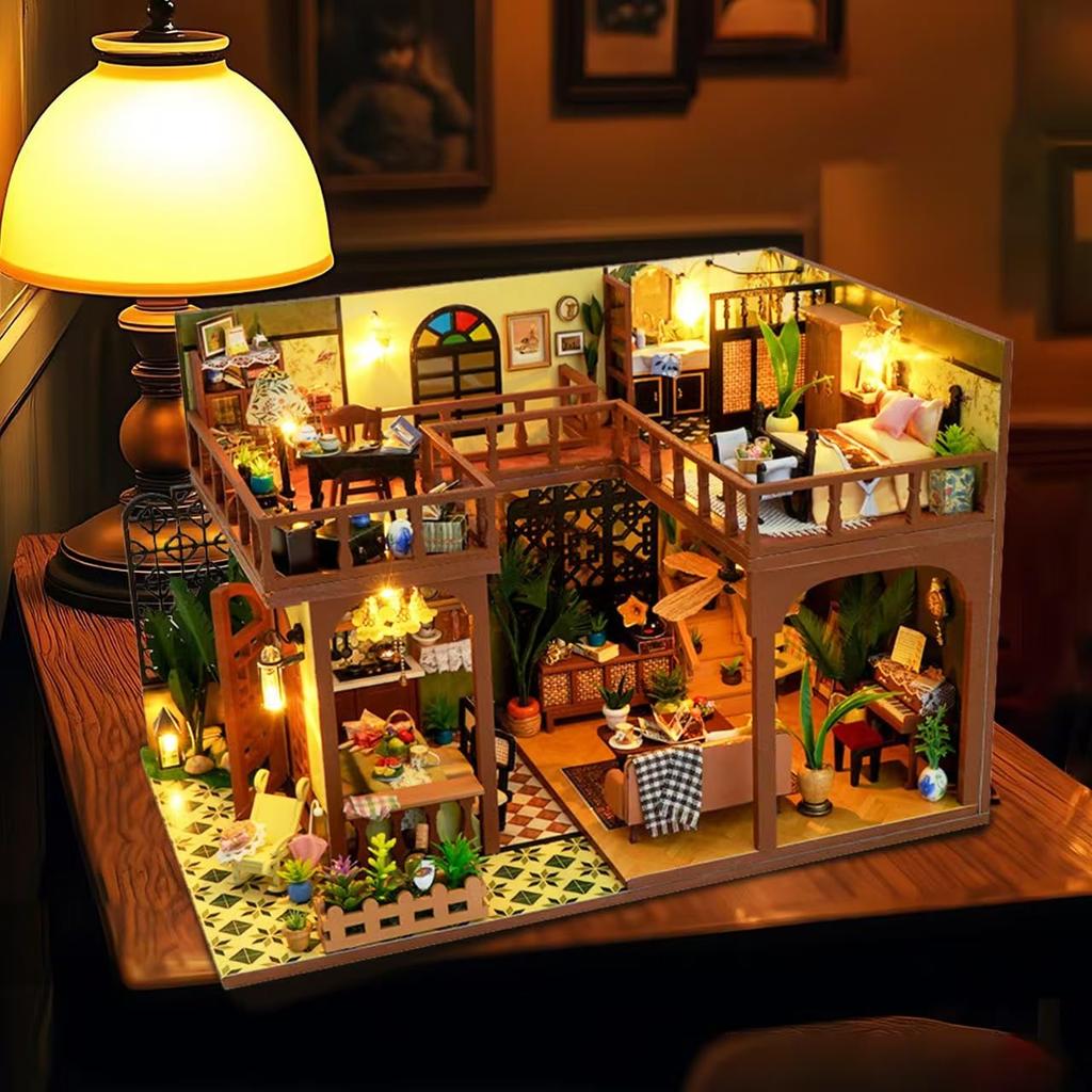 Sofiey Dollhouse DIY Kit Set, Miniature Furniture Craft Kit with Dustproof Case, TD47 [Time Story]