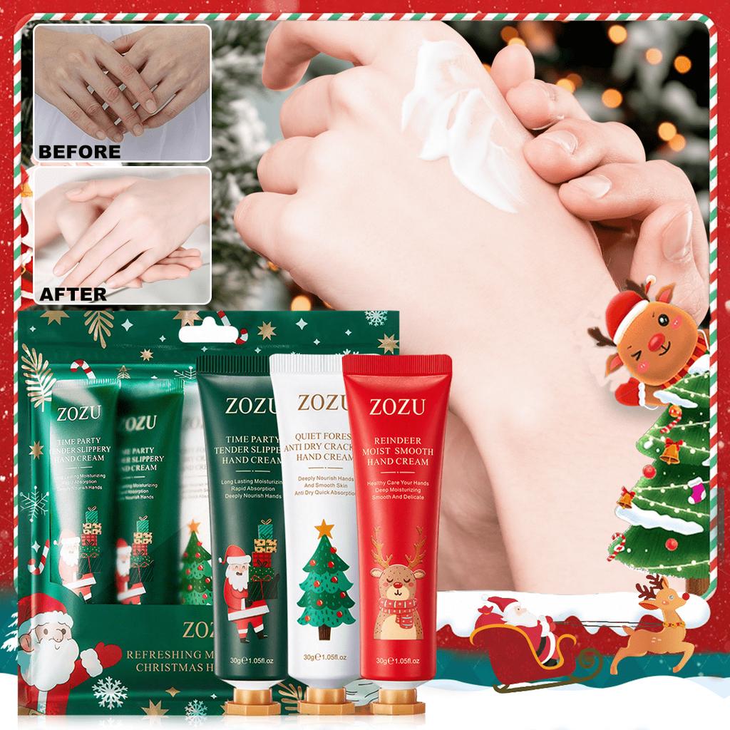3PCS Christmas Hand Cream Gift Box Moisturizing Anti-Cracking Minimizes Dryness Fine Lines Smooth Tender Nourish Hands Women Mom Wife Sister