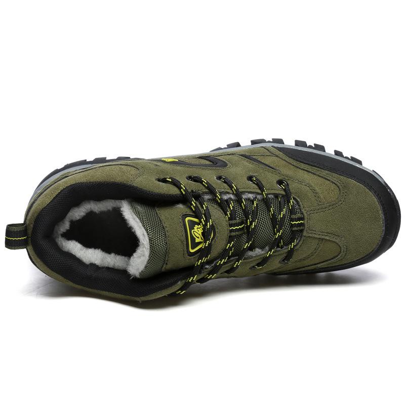 Large Size Velvet Hiking Shoes Men'S And Women'S Winter Outdoor Sports Shoes Warm Cotton Shoes Waterproof Hiking Shoes Spot