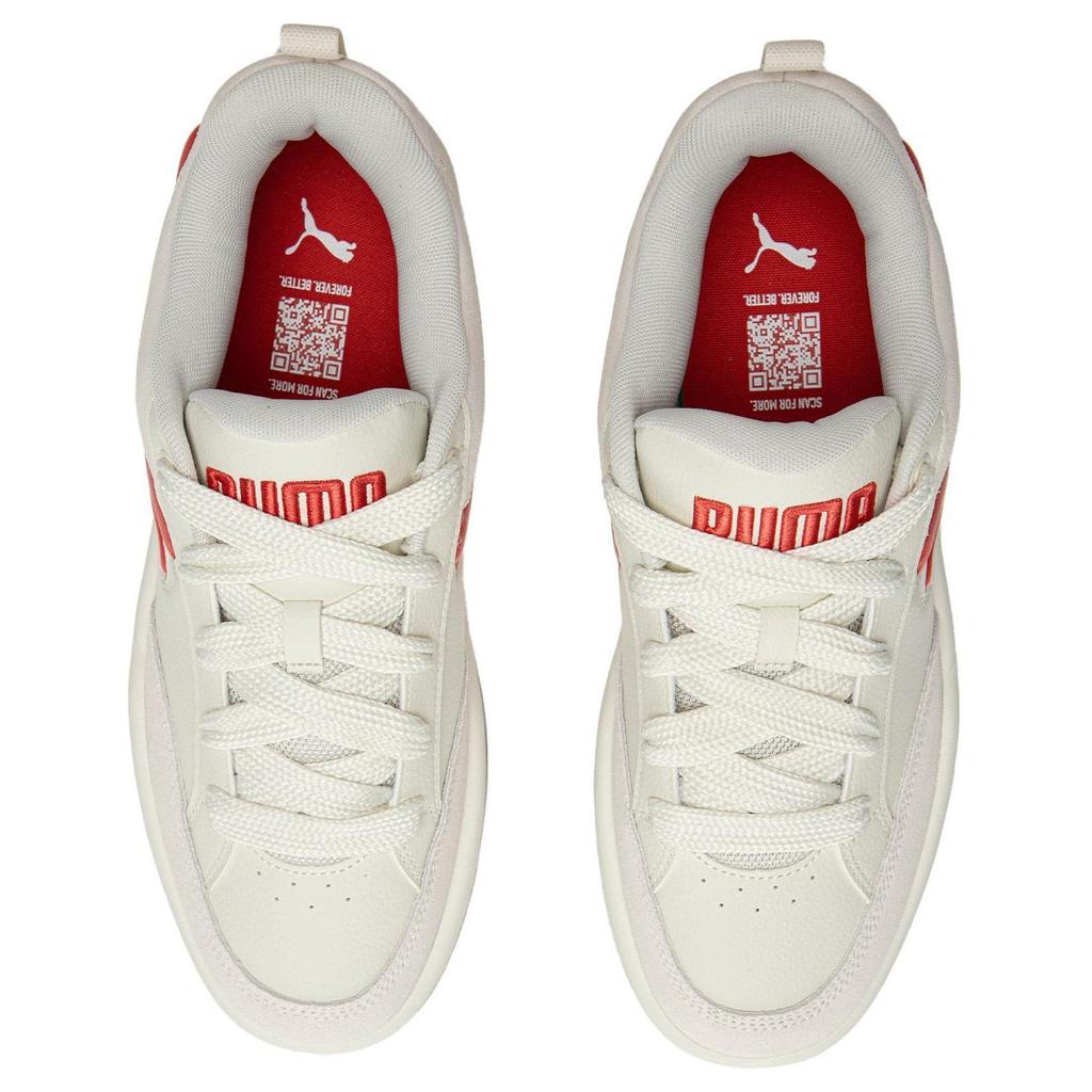 New PUMA Park Lifestyle Low Top Skateboard Shoes Unisex White Red 395022-09