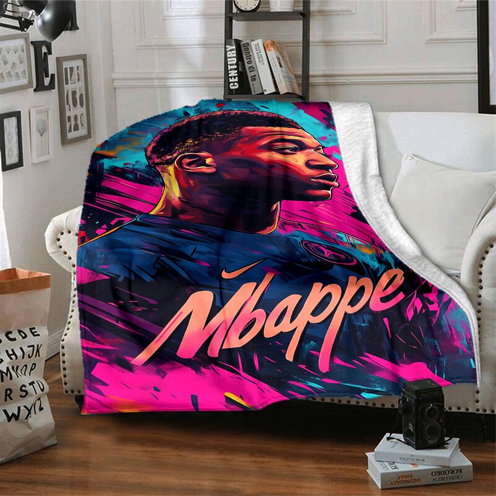 Mbappe's French Football Glory Blanket Ultra-Soft Suitable for Couch Livingroom Sofa Four Seasons Universal Stylish Decor
