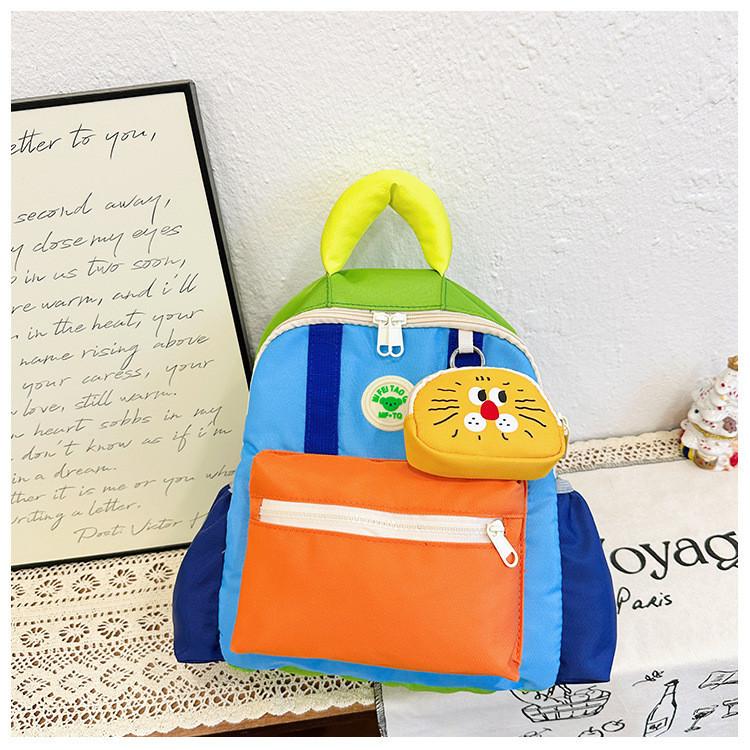 Модный Детский Рюкзак Colorblock Нейлоновый Легкий и Милый Мультяшный Дизайн