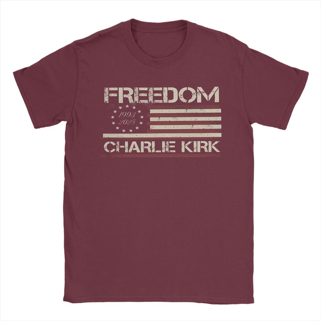 Freedom T Shirt Summer Charlie Kirk Cotton T Shirts For Male Trending Custom Logo Tshirt Short Sleeve Vintage Top Tees