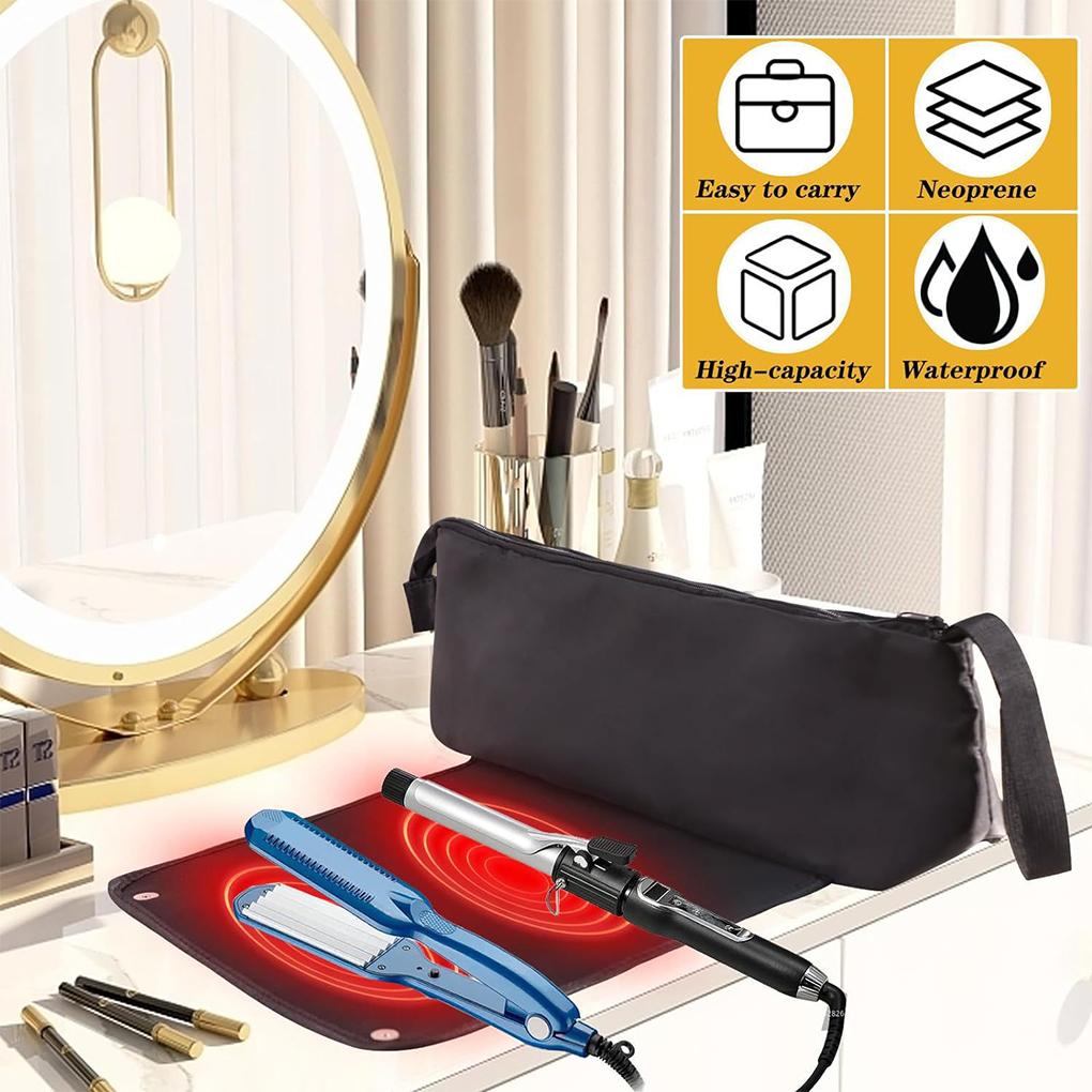 Hair Accessories Heatproof Mat Travel Bag Organize Hair Styling Appliances Tangles Hair Brush