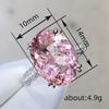 CopperRings for Women Pink Cubic Zirconia New Wedding Engagement Band Accessories Luxury Trendy Lady Jewelry Gift