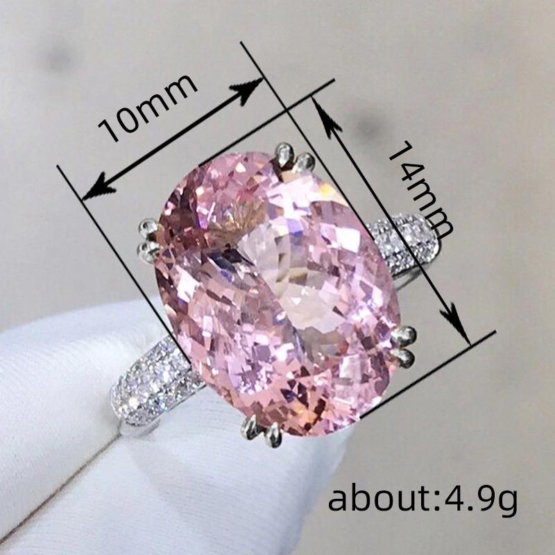 CopperRings for Women Pink Cubic Zirconia New Wedding Engagement Band Accessories Luxury Trendy Lady Jewelry Gift