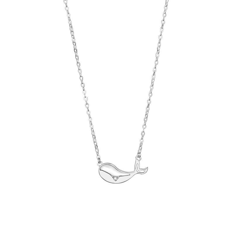 Whale Necklace Female Light Luxury White Fritillary Niche High-end Design Sense Collarbone Pendant for Girlfriend Birthday Gift