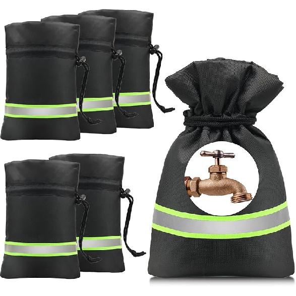 Outdoor Faucet Covers for Winter Freeze Protection, 4 Pack 9" H X 5.9" W Outside Hose Bib Covers for Winter, Thickened Reflective Pipe Wrap