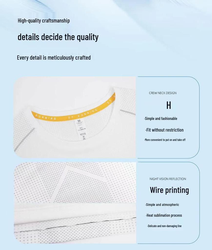 2024 Men's Quick-Dry Round Neck Sports T-Shirt - Short Sleeve Fitness & Running Top