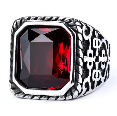 S925 Sterling Silver Charms Rings for Men Waterdrop Shaped Pattern Tangent Plane Personality Vintage Rune Gemston 2025e Ring Jewelry