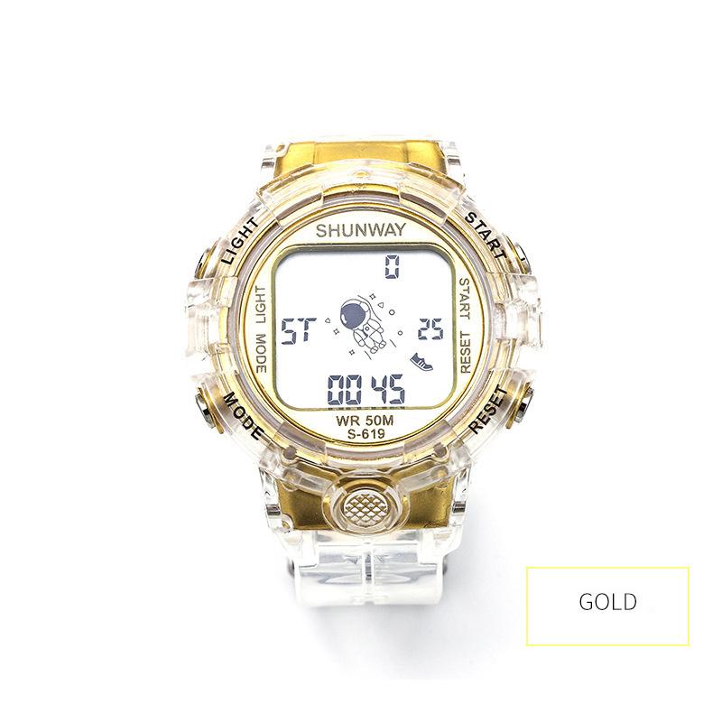 UTHAI CE74 Fashion Children's Watch Astronaut Swimming Bathing Night Light Electronic Watch Male and Female Student Watch