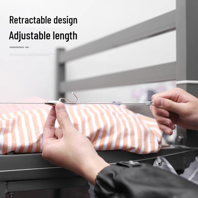 Dormitory Retractable Steel Wire Bed Curtain Rope for Lower Bunk Blackout Curtains