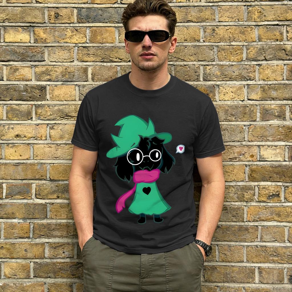 T-shirt Unisexe Deltarunes Ralsei Vêtements 100% Coton T-shirts Uniques à Manches Courtes et Col Rond Cadeau d'Anniversaire T-shirts