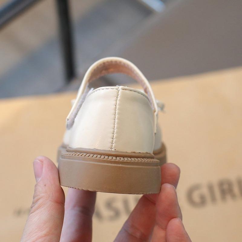 Girls Little Kids Non Slip British Style Daily Wear Leather Single Shoes