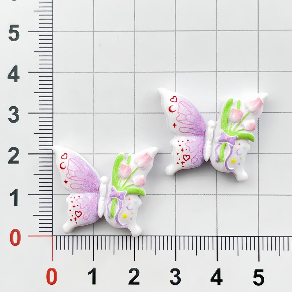 Cartoon Flowers & Butterflies Resin DIY Phone Case & Shoe Charms Hair Accessories Decorations