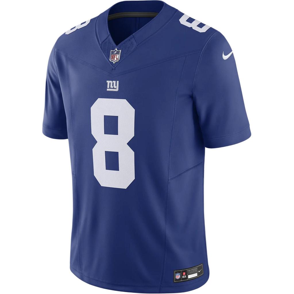 Nike X Kolaboracja NFL New York Giants Daniel Jones Dekolt w serek Pulower Krótki rękaw Koszulka piłkarska Męska góra Niebieska 31NMNGLH8IF-NZ0