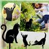 Durable Cat Metal Statues Iron Art Garden Cat Ornaments 6-style Cat Garden Stakes  Lawn Decor