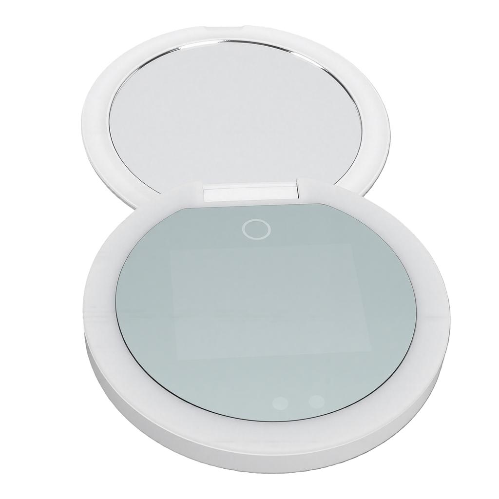 Sunscreen Test Camera Mirror 2X Magnifying Sunscreen Camera Portable Makeup Mirror with LED Light for Travel Skin