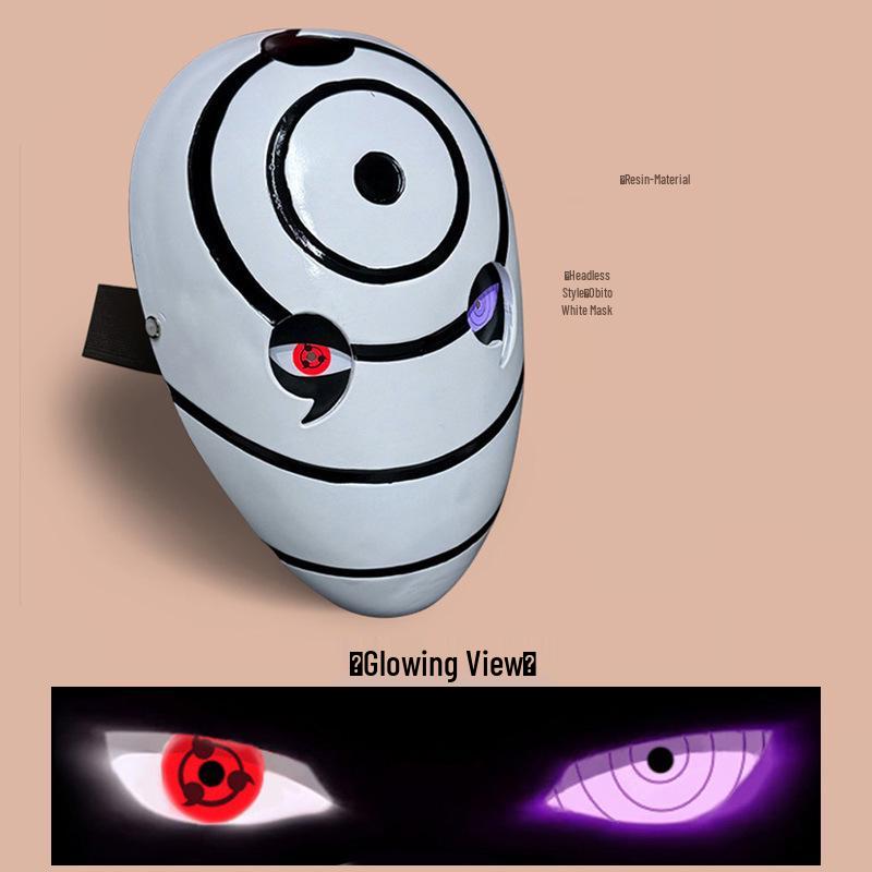 Leuchtender Uchiha Madara Obito Tobi Weiße Maske - Naruto Anime Halloween Requisite