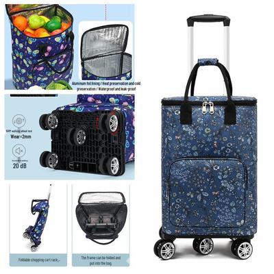 Foldable Large Capacity Portable Grocery Cart with Universal Wheels