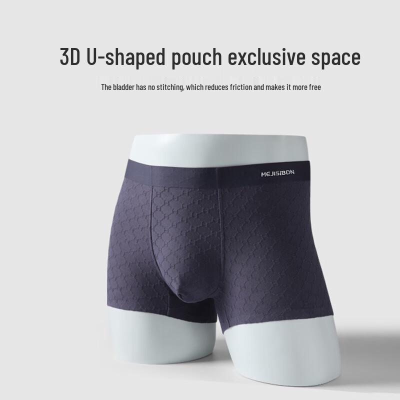 Men's 7A Antibacterial Pure Cotton Honeycomb Boxer Briefs