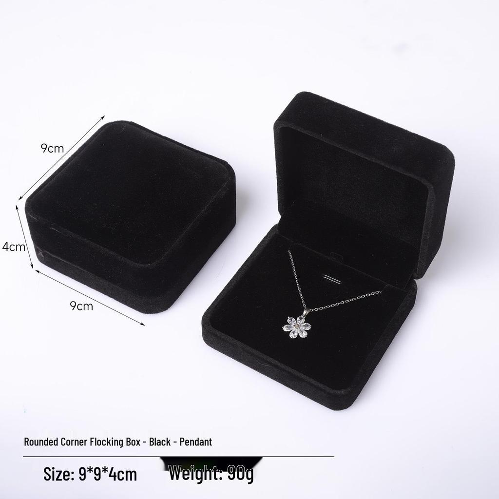 Rounded Corner Plush Jewelry Storage Box for Bracelets, Rings, and Necklaces